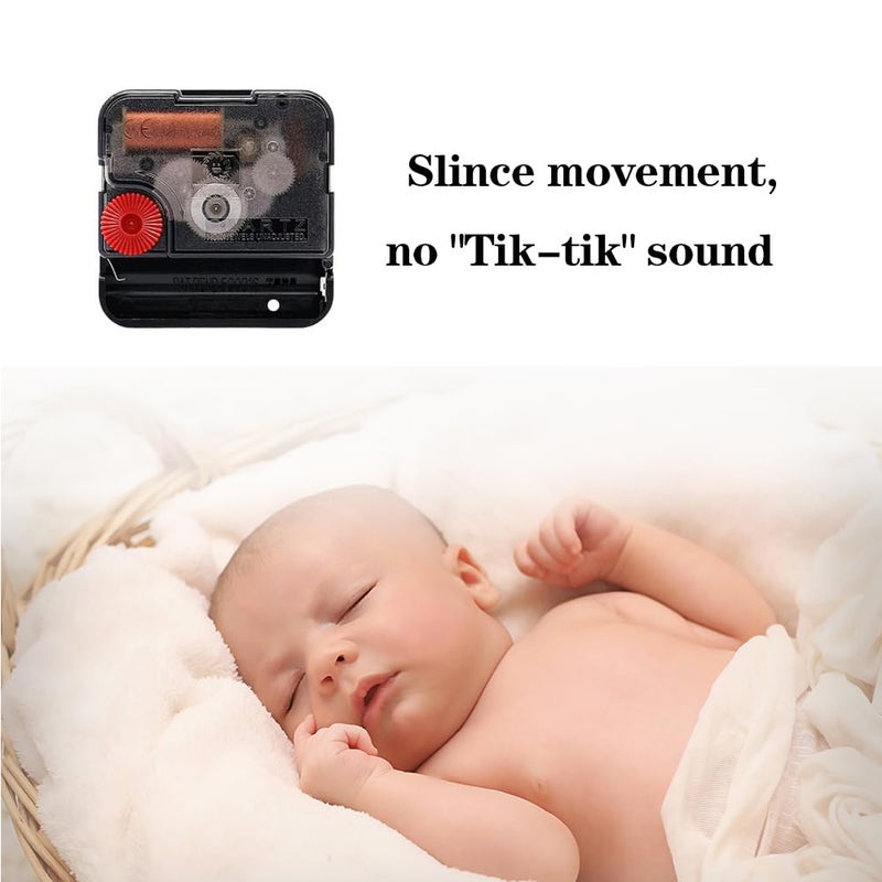 Timelike Silent Quartz DIY Wall Clock Movement Non-Ticking Repair Parts Replacement Kit Including 4 Pairs Hour Hands and Minute Hands 2 Second Hands - Image 2